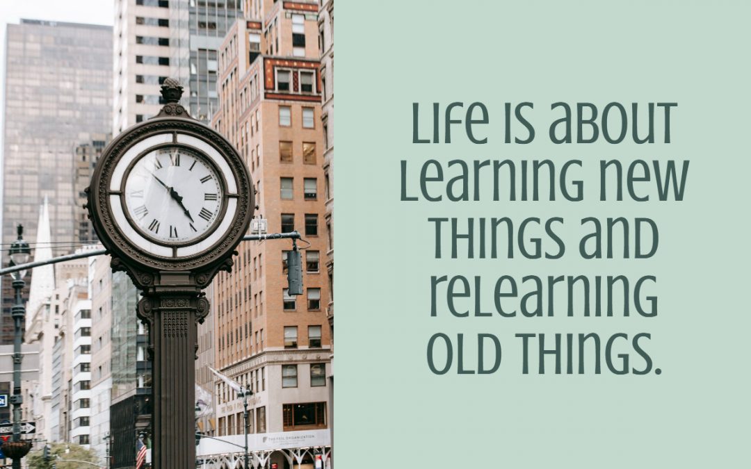 clock with words that encourage learning