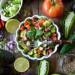 vegetable salad on bowl flat lay photography